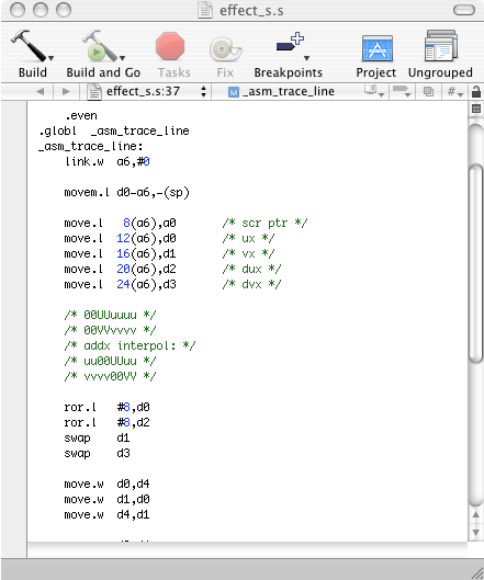 Xcode Assembler syntax hilight